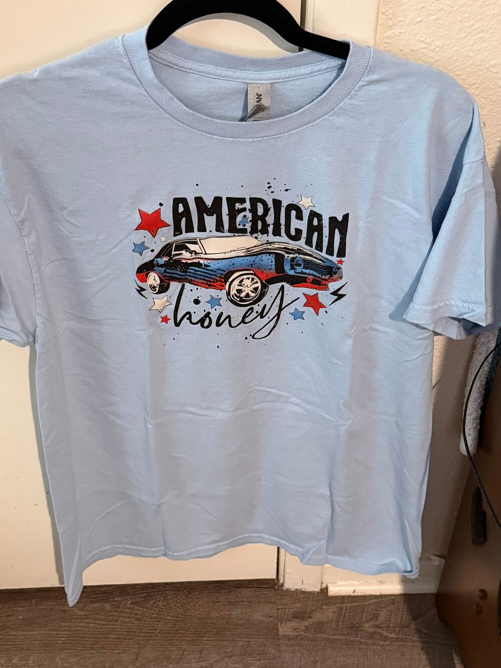 Gildan American Honey Large Light Blue Heavy Cotton T-Shirt